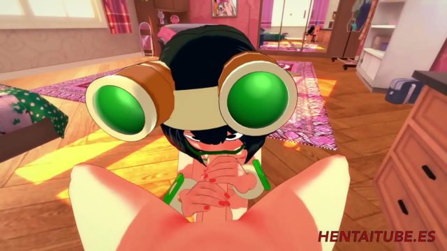 Boku No Hero Hentai – Tsuyu Asui &lpar;Froppy&rpar;  & Todoroki Shoto Having Sex in her room&period; Handjob&comma; Blowjob & Fucked with creampie 1&sol;2